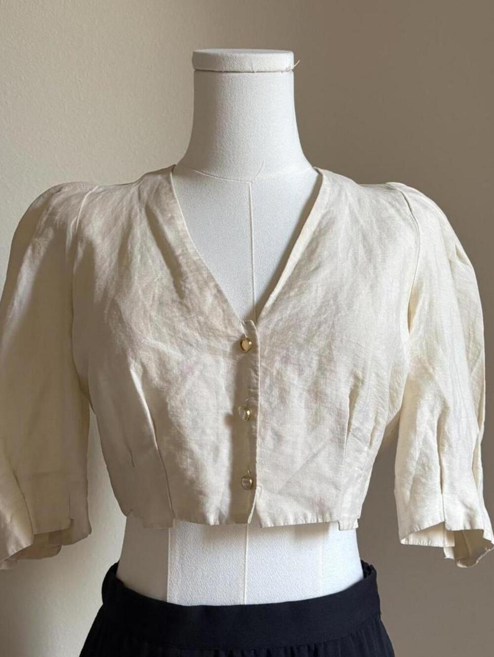 Sandro paris fania cropped pleated top